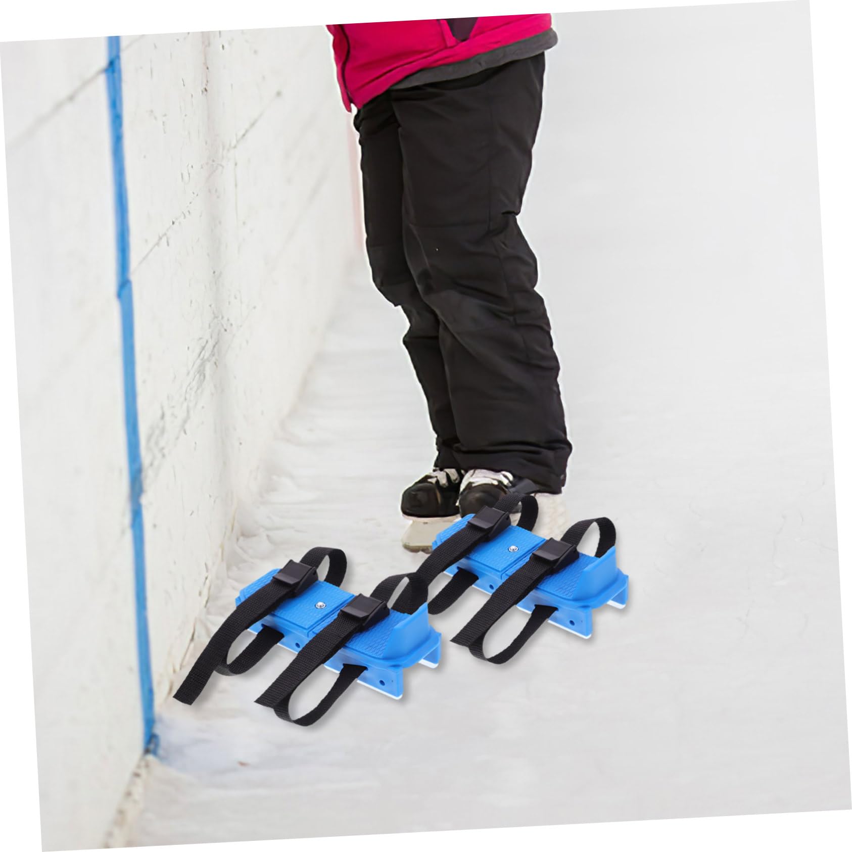Happyyami Patines de Hielo Infantiles Ajustables de Doble Guía, 1 Par