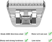 Vista 66 de Cuchillas de cerámica desmontables para perros y mascotas, compatible con Andis tamaño 5FC de 1/4 pulgadas de longitud de corte, compatible