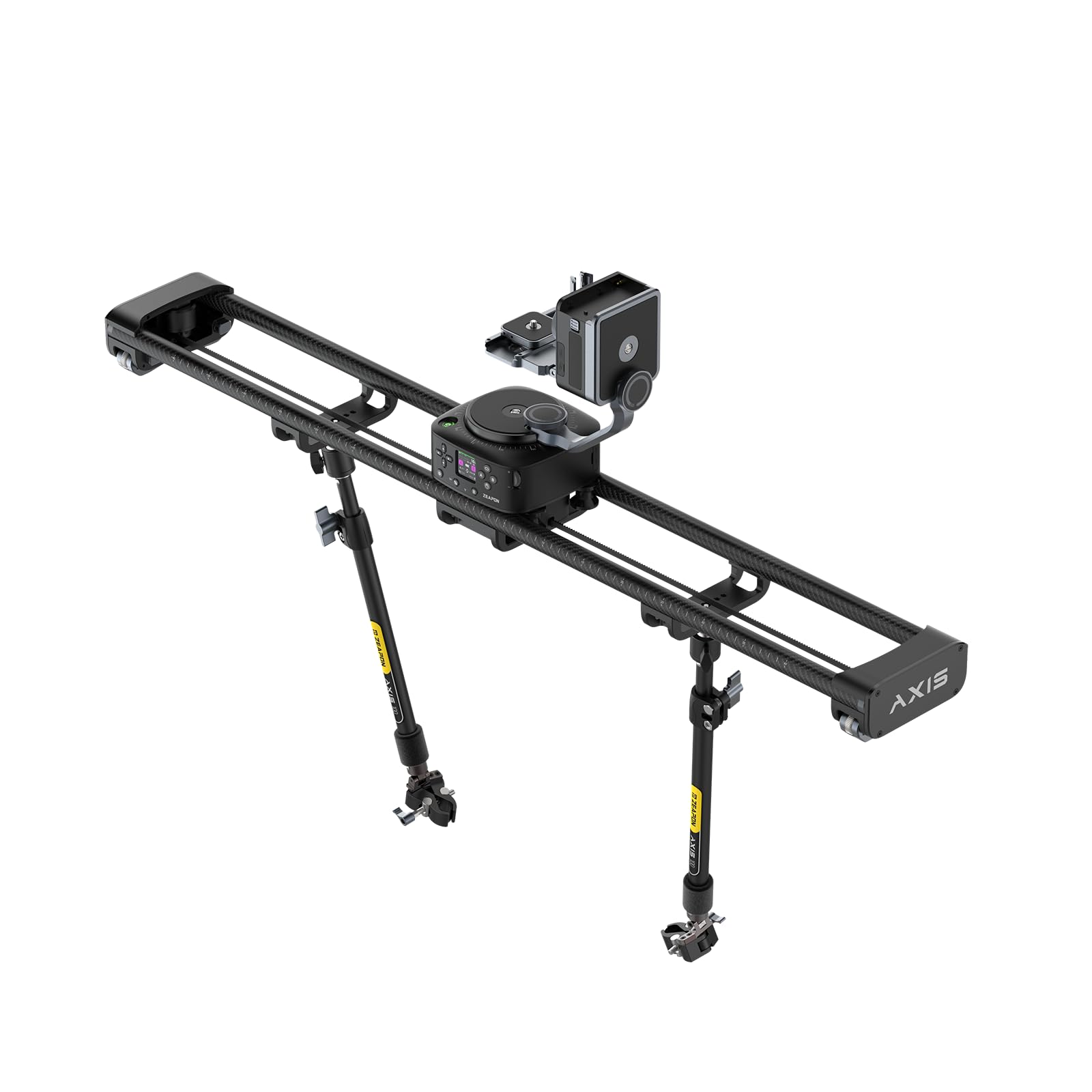 Zeapon AXIS 100 Pro Slider per fotocamera motorizzata multiassale, controllo app, dolly DSLR professionale con schermo LCD, testa girevole per scatti time-lapse panoramici a 360° (100 PRO)