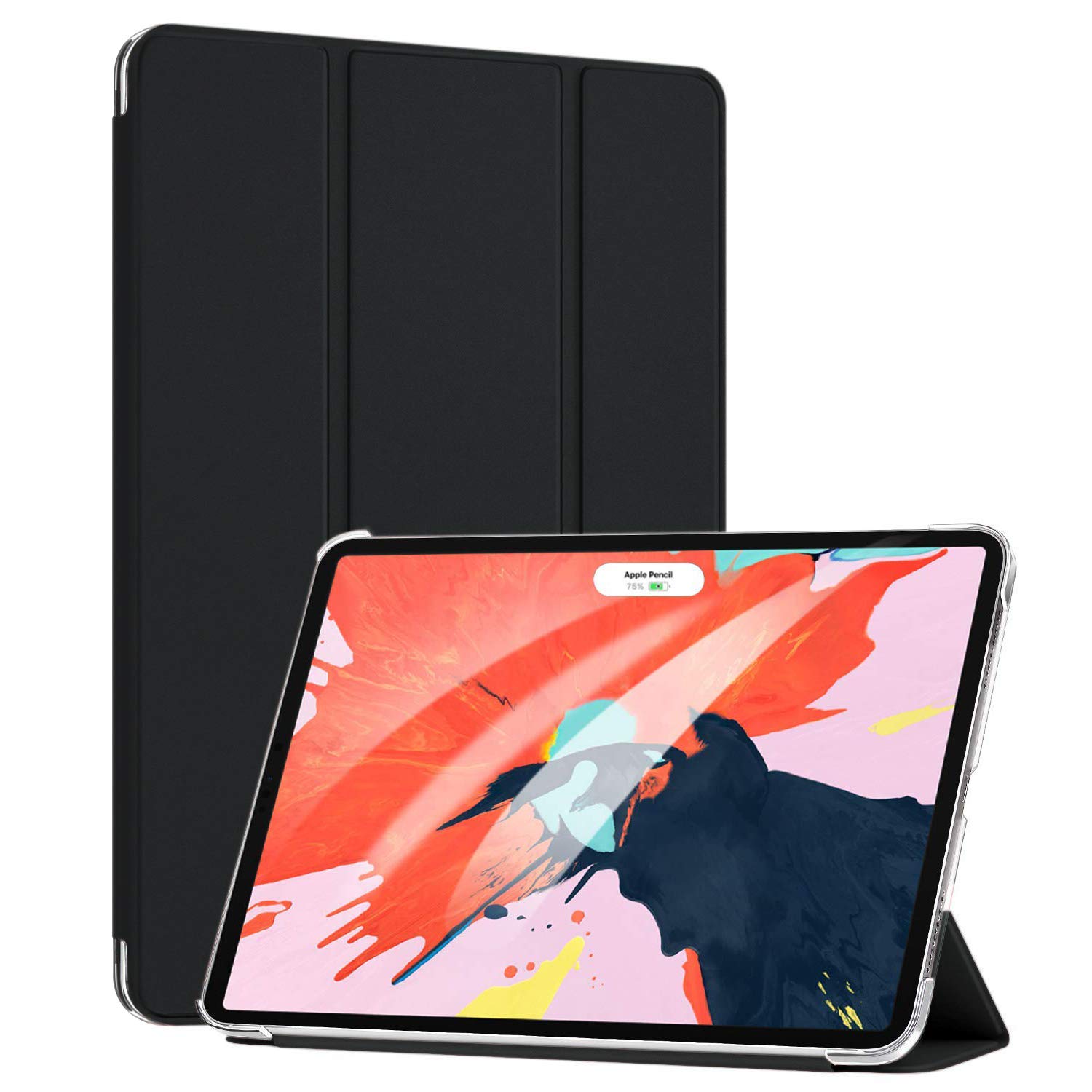 Microsonic Apple iPad Pro 12.9'' 2018 (A1876-A2014-A1895-A1983) için Kılıf Smart Case ve arka Kapak Siyah [iPad Pro 12.9 2018 ile Uyumlu Kılıf - Siyah]