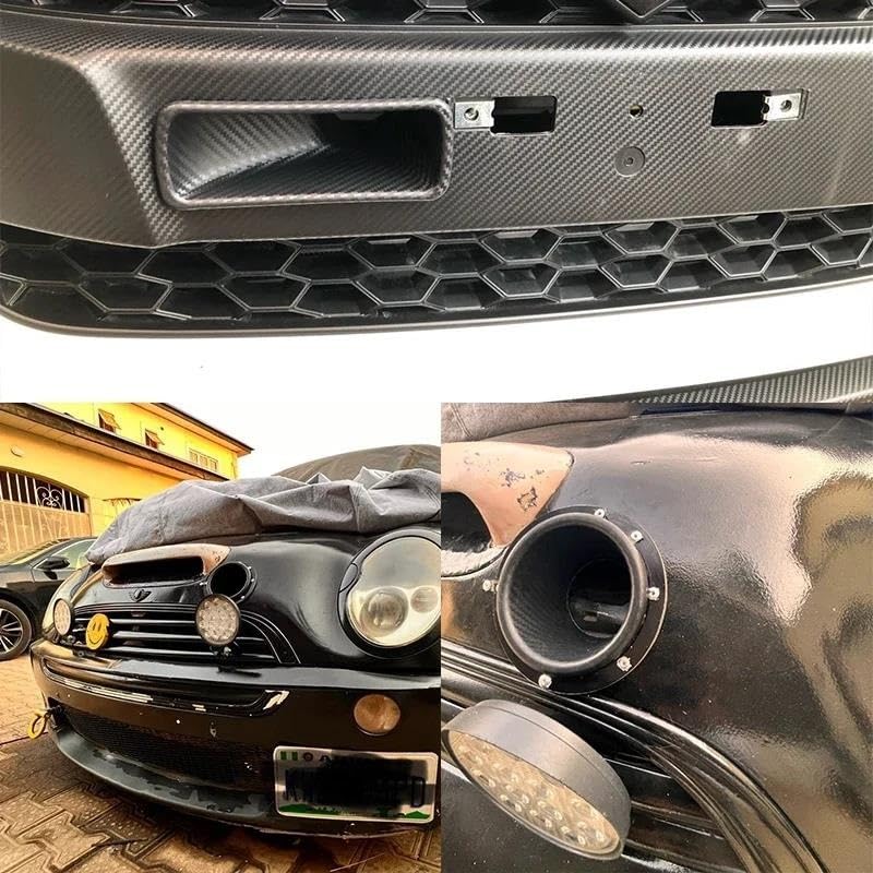 Kit De Embudo De Admisión Turbo Para Auto - Rejilla De Parachoques, Manguera Y Abrazadera, ABS Negro