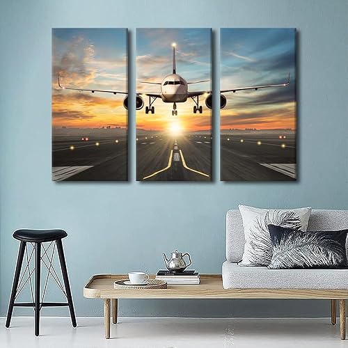 Miniatura 165 de Lienzo decorativo para pared, 3 piezas, póster de nariz de avión, arte de hélice gris, decoración del hogar, lienzo inspirador, decoración de pared