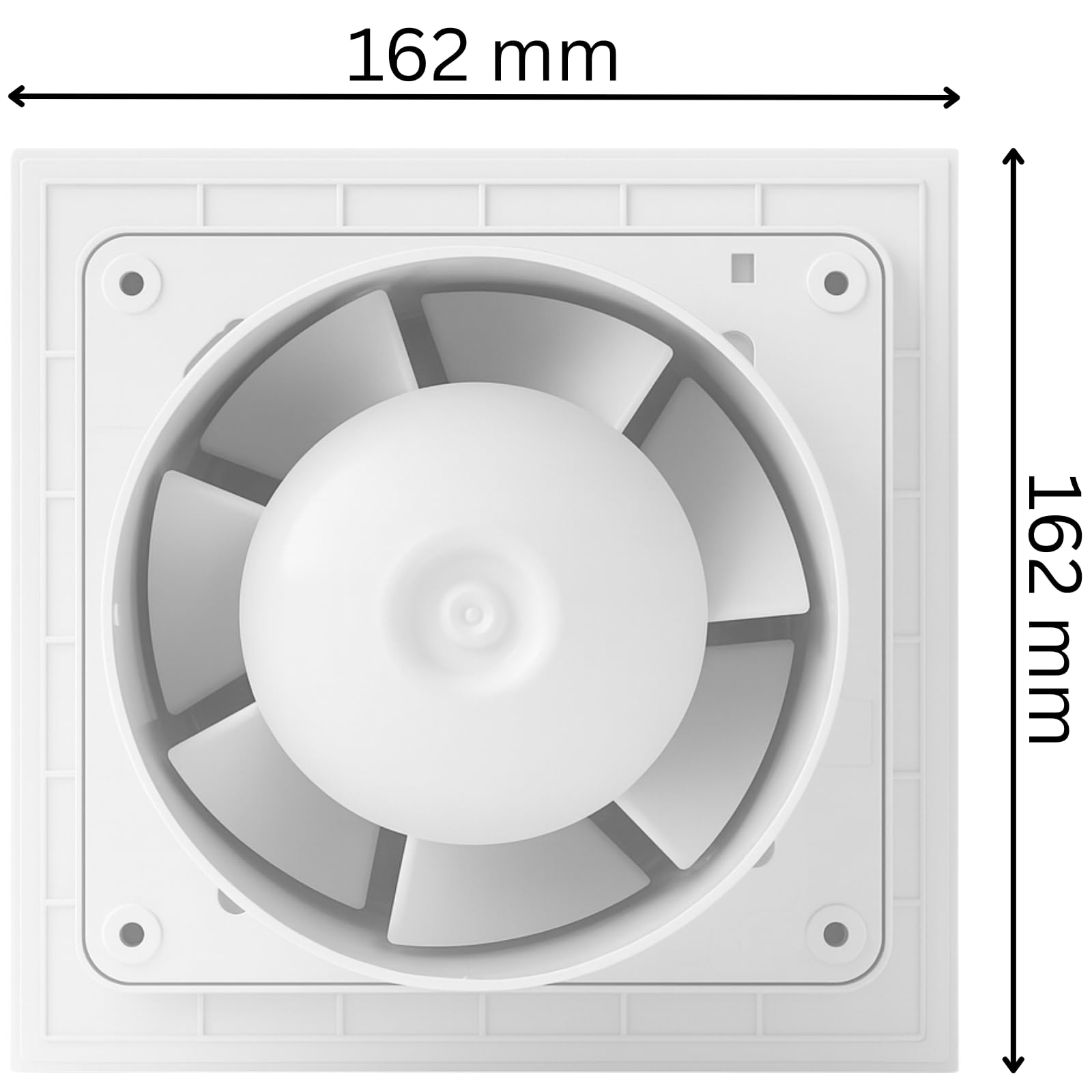 MKK Wentylator wyciągowy, prawdziwe szkło, designerski front, biały, IPX4, montaż na ścianie, wydajny (czujnik wilgotności, Ø 100 mm)