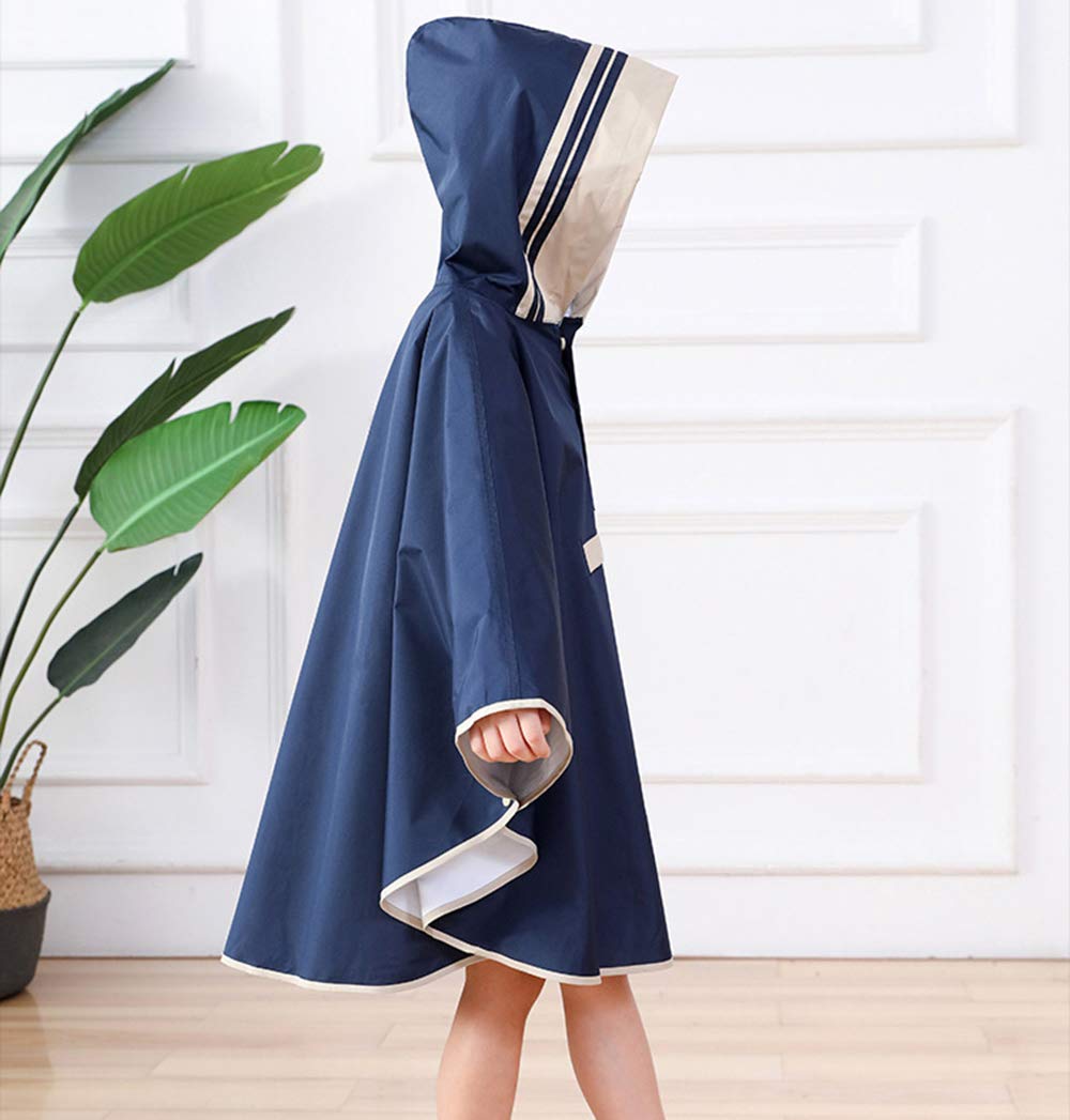 D C.Supernice Girls Waterproof Poncho Toddler Kids College Graduation Style Lightweight Raincoat for Age 2-8 Navy