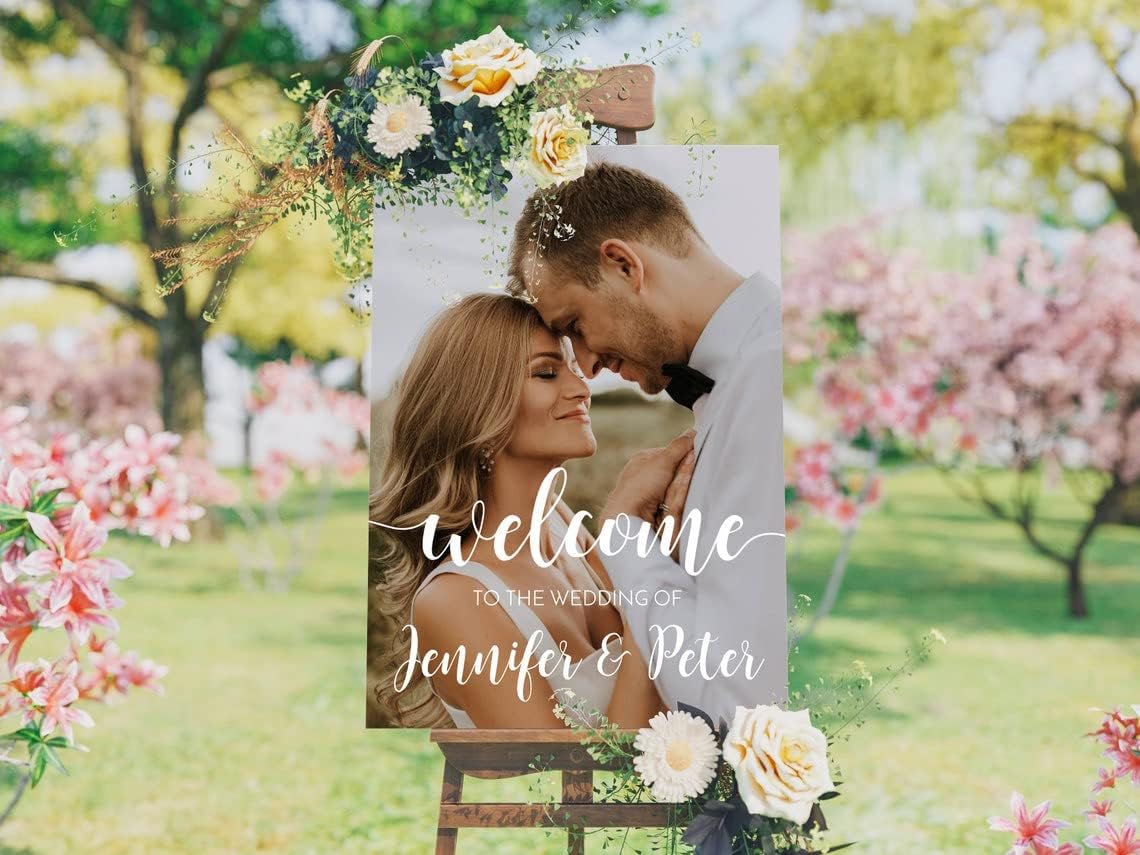 Wedding Signs, Wedding Welcome Sign, Welcome To Our Wedding Sign, Wedding Sign Board, Wedding Welcome Signs For Ceremony, Easel Stand For Wedding Sign, Wedding Shower Outdoor Sign #17