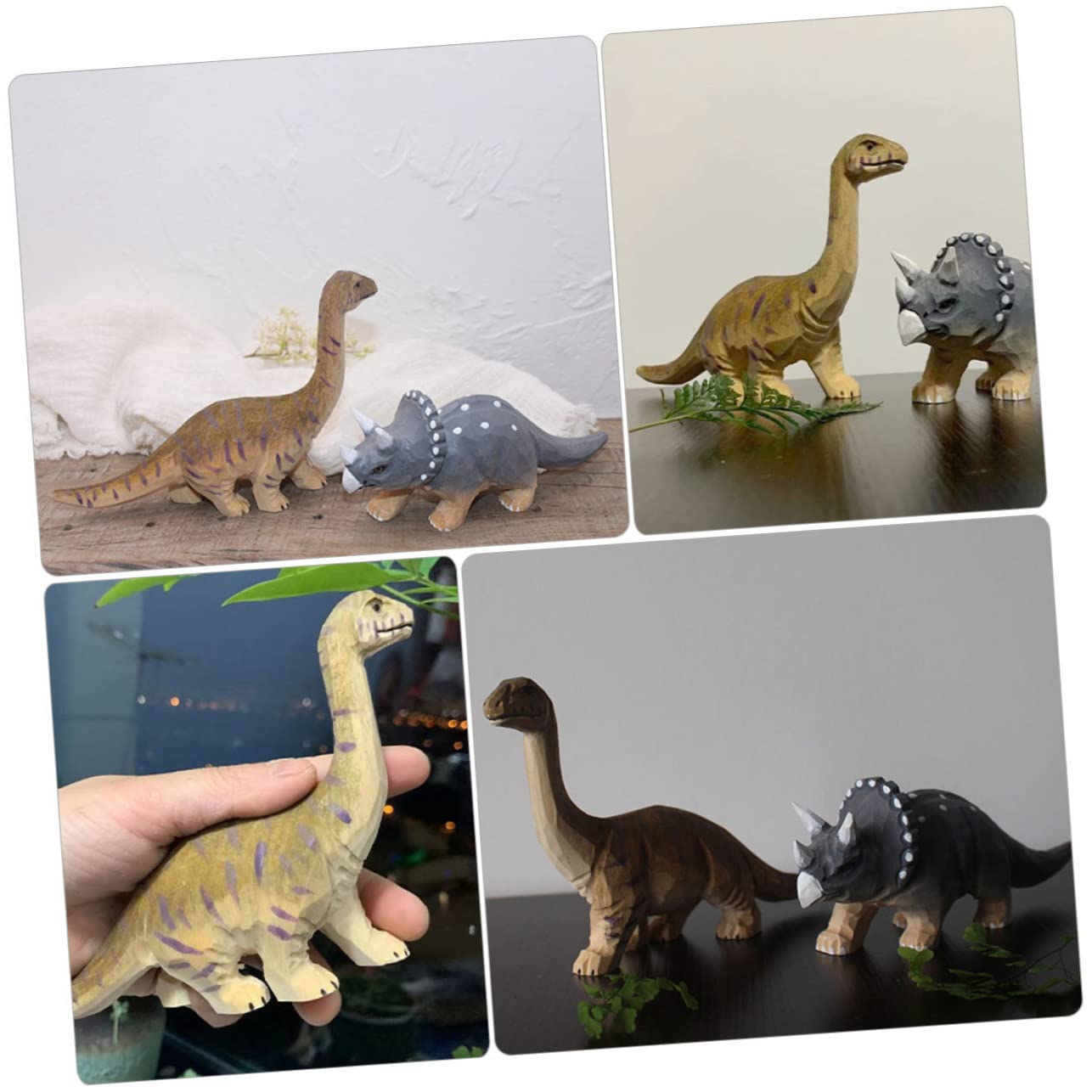 ABOOFAN 4 Piezas Animales simulados Estatua de Madera Animales de Madera Manualidades decoración Juguetes Juguete de niños Chico Decorar artesanía