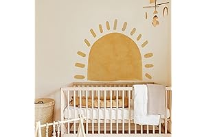 Half Sun Wall Decal: Pastel Sunshine Arch Mural for Playrooms