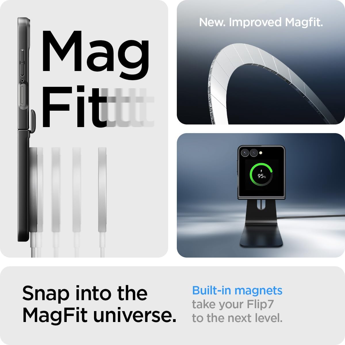 Spigen for Galaxy Z Flip 7 Case, Airfit Pro MagFit [Hinge Protection] [Qi2.1 Certified/Magnet for Galaxy] - Black