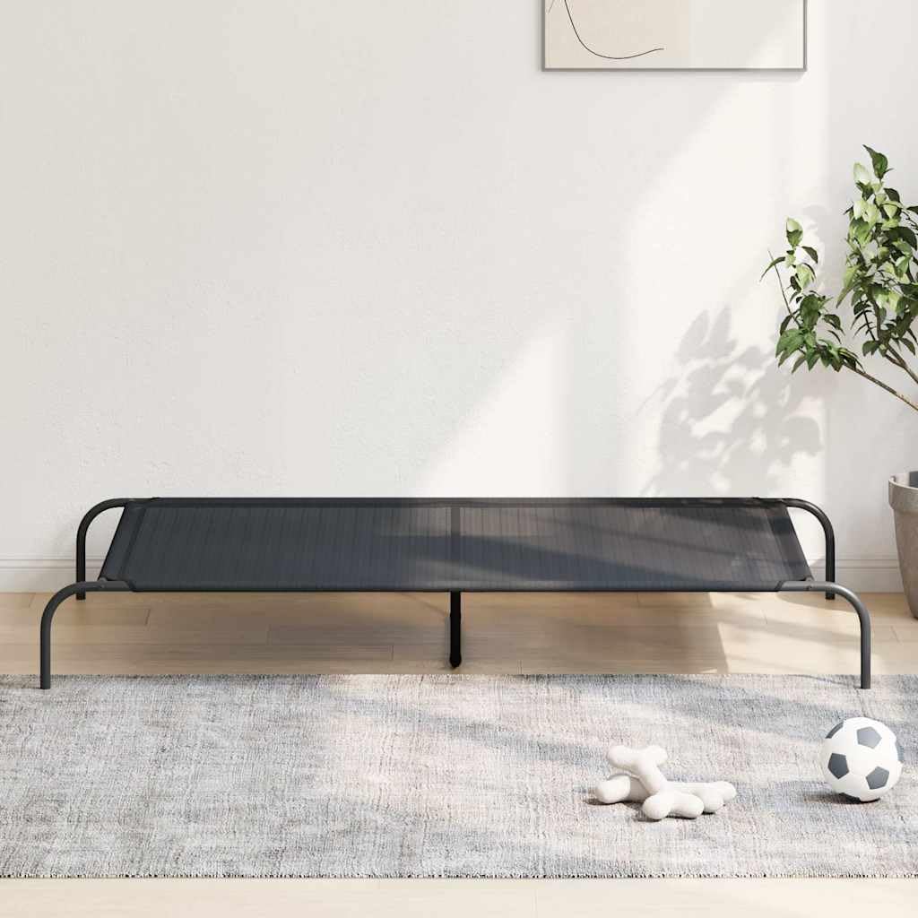 Cuccia rialzata per cani, in textilene, con telaio in acciaio, 150 x 90 x 20 cm, antiscivolo, per esterni, traspirante, cestino robusto, ideale per viaggi e interni