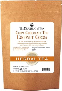 The Republic of Tea – Coconut Cocoa Cuppa Chocolate Tea Bags Refill, Low-Caffeine, 36 Servings