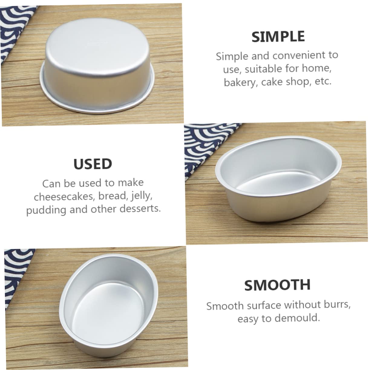 Lot De 10 Moules à Gâteaux Ovales En Aluminium - Mini Moules Pour Cheesecake, Gâteaux Ananas - Argenté