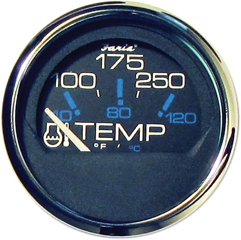Manômetro de temperatura da água Faria 13704 Chesapeake Black 37,8–121,1 °C – 1 unidade