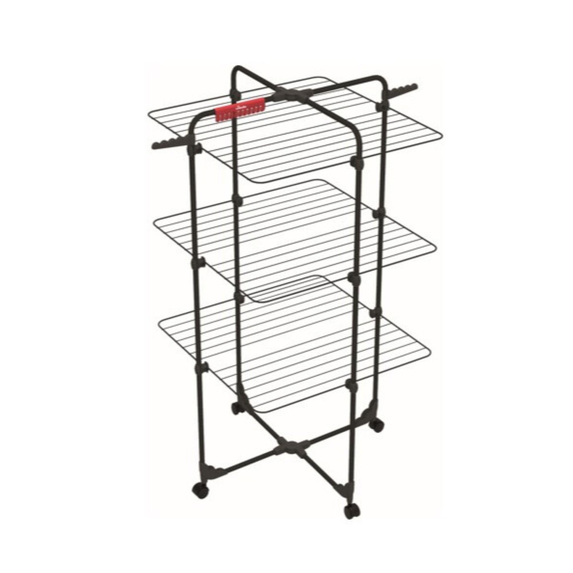 Vileda Séchoir Mixer3 Ultimate de Black Edition | Longueur de séchage de 30 mètres | Flexible | Facile à déplacer et à Transporter | roulettes pivotantes | Porte Chaussettes