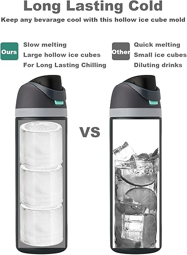 Miniatura 4 de Molde cilíndrico hueco para cubitos de hielo para accesorios Owala de 24 onzas, 32 onzas, 40 onzas, juego de 3, molde de hielo de silicona para