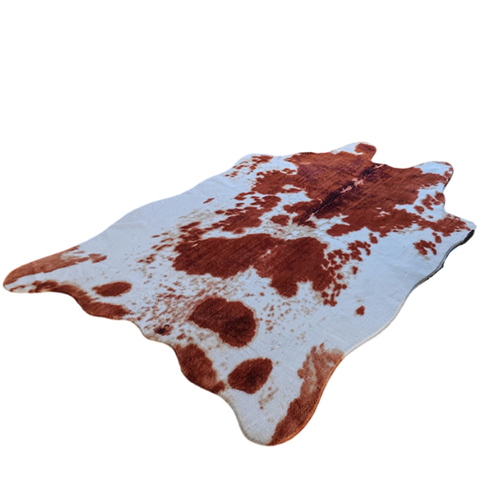 Tapis imitation peau de vache facile à nettoyer pour salon, chambre, bureau et cuisine