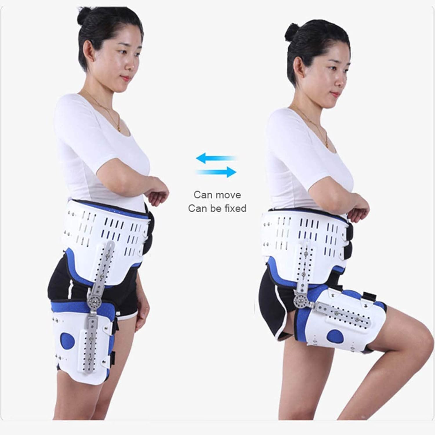 Hip Stabiliser Corrector Support Brace Adult Hinged Abduction Orthosis for Hip, Groin, Hamstring, Thigh, Knee Ankle Foot Supports Orthosis, Adjustable Knee(Right)