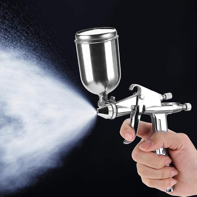 Feed Air Spray Paint Gun, 0.5 mm Nozzle Size, 125ml Airbrush Painting Tool,Mini Pneumatic Spray Gun for Car/Wood/Wall