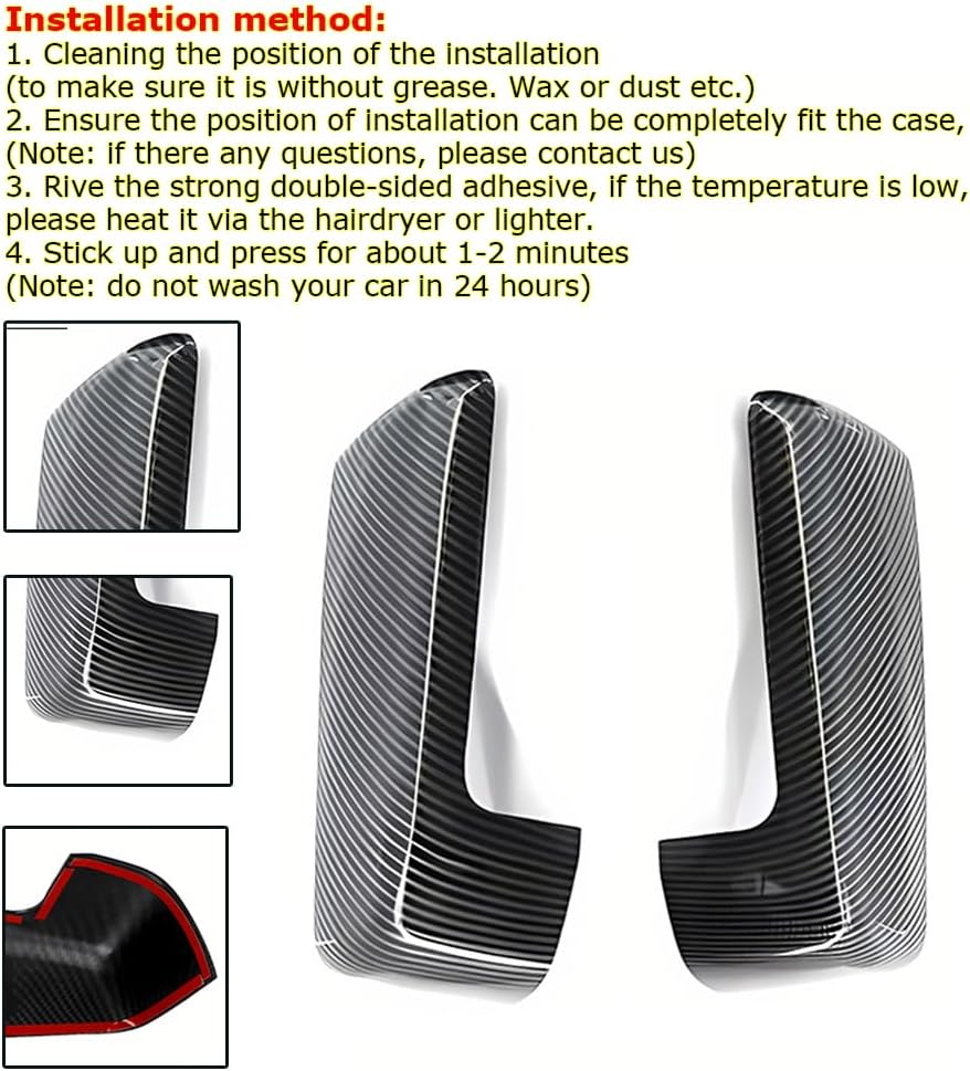 2024 Upgrade Top Half Mirror Cap Cover Trim（Paste-on） Designed for 2019 2020 2021 2022 2023 2024 Chevy Silverado 1500 and GMC Sierra 1500 Trim Replacement Mirror Covers Accessories(Gloss Black)