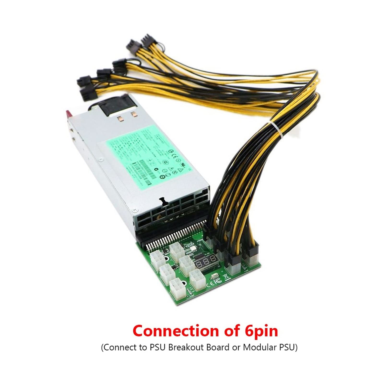 6pcs PCL-E Cavo riser Express 6pin a 8pin 5 0cm. Cavo di alimentazione del cavo minerario del cavo di estensione della scheda grafica
