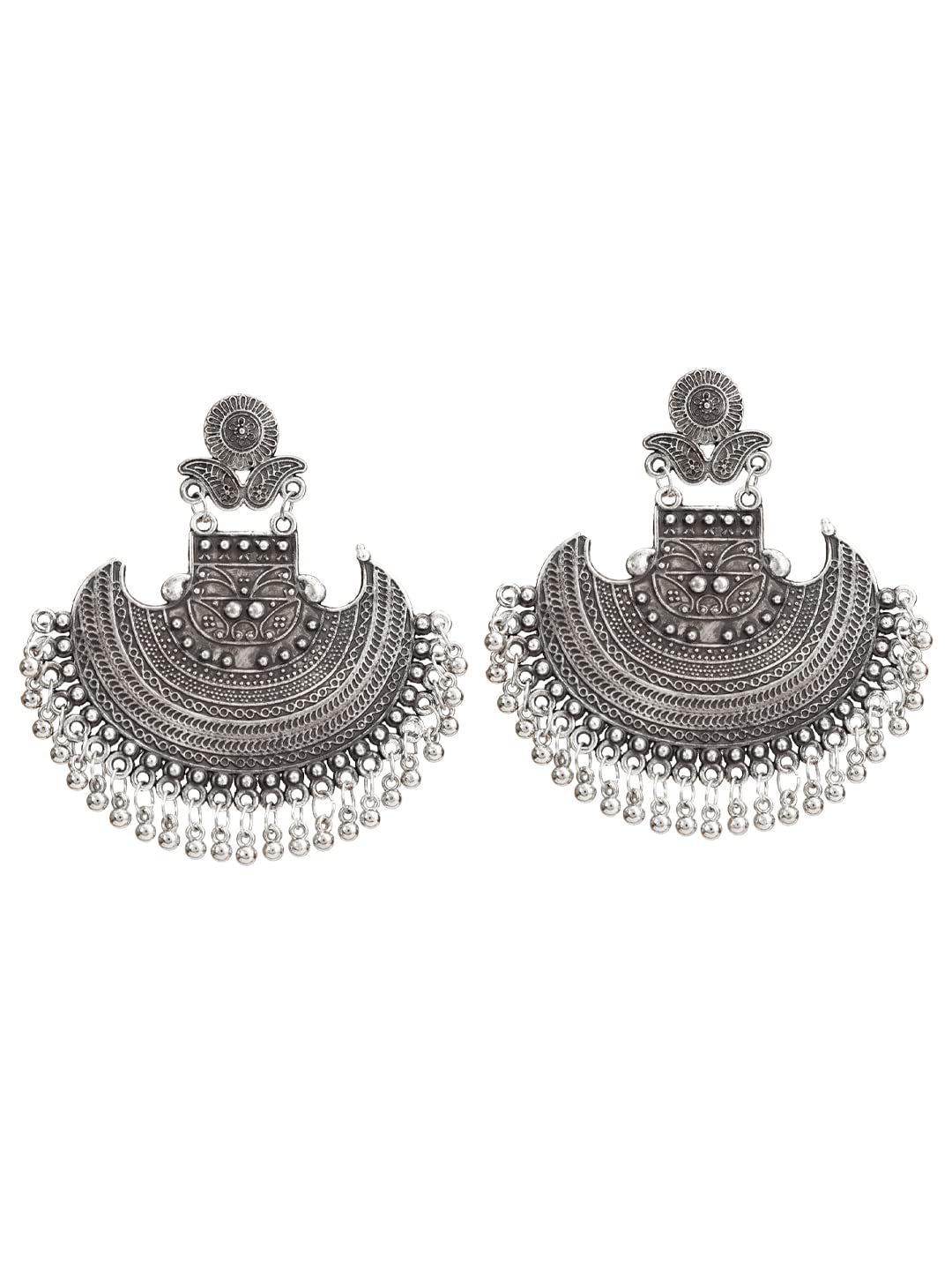 VENI Oxidised Jhumki Chandbali Stud Earrings Color-Silver, Silver Plated Adult Women (B0B97PCVT5) Amazon Price History, Amazon Price Tracker