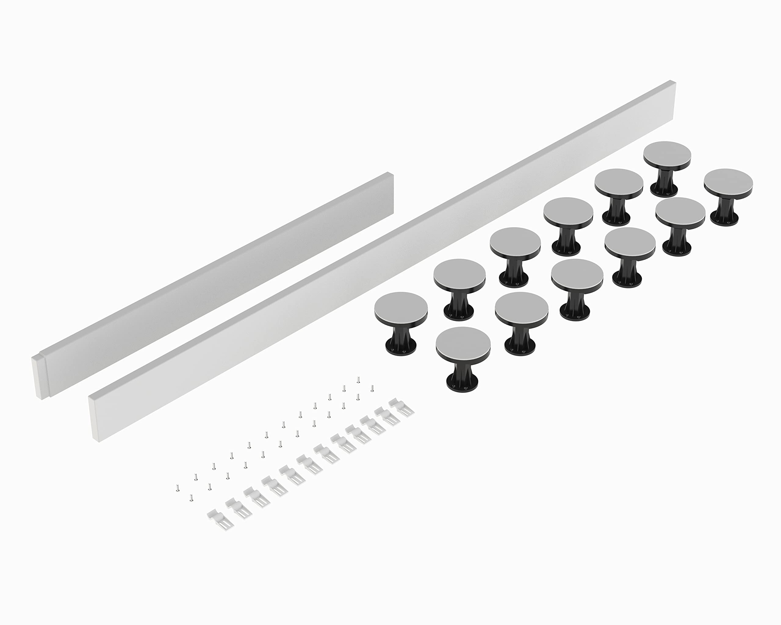 Hudson Reed White Leg Set Nuie Leg4w | Modern Bathroom Easy Plumb Leg & Plinth, 1300-1800Mm Rectangular & Walk-In 'Pearlstone Matrix' Shower Tray, 1200Mm-1800Mm, Gloss
