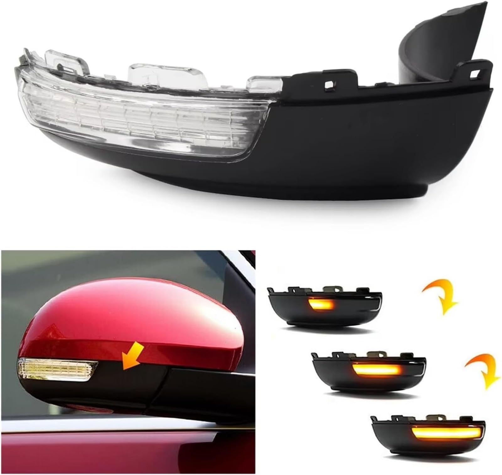 Auto-Seitenspiegel-Signalleuchte Auto Blinker für Skoda Für 5L 2010-2016 Seitenspiegel für Signallicht Rückspiegel(R)