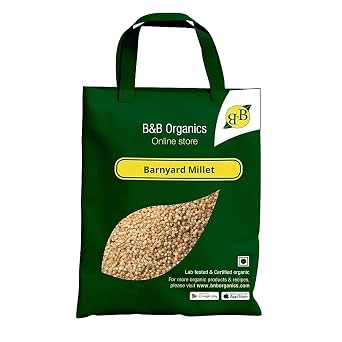 B&B Organics Barnyard Millet 3 kg / 6.6 pound / Kuthiraivali Arisi/Certified Organic/Fibre Rich/Chemical Free/Indian Millet