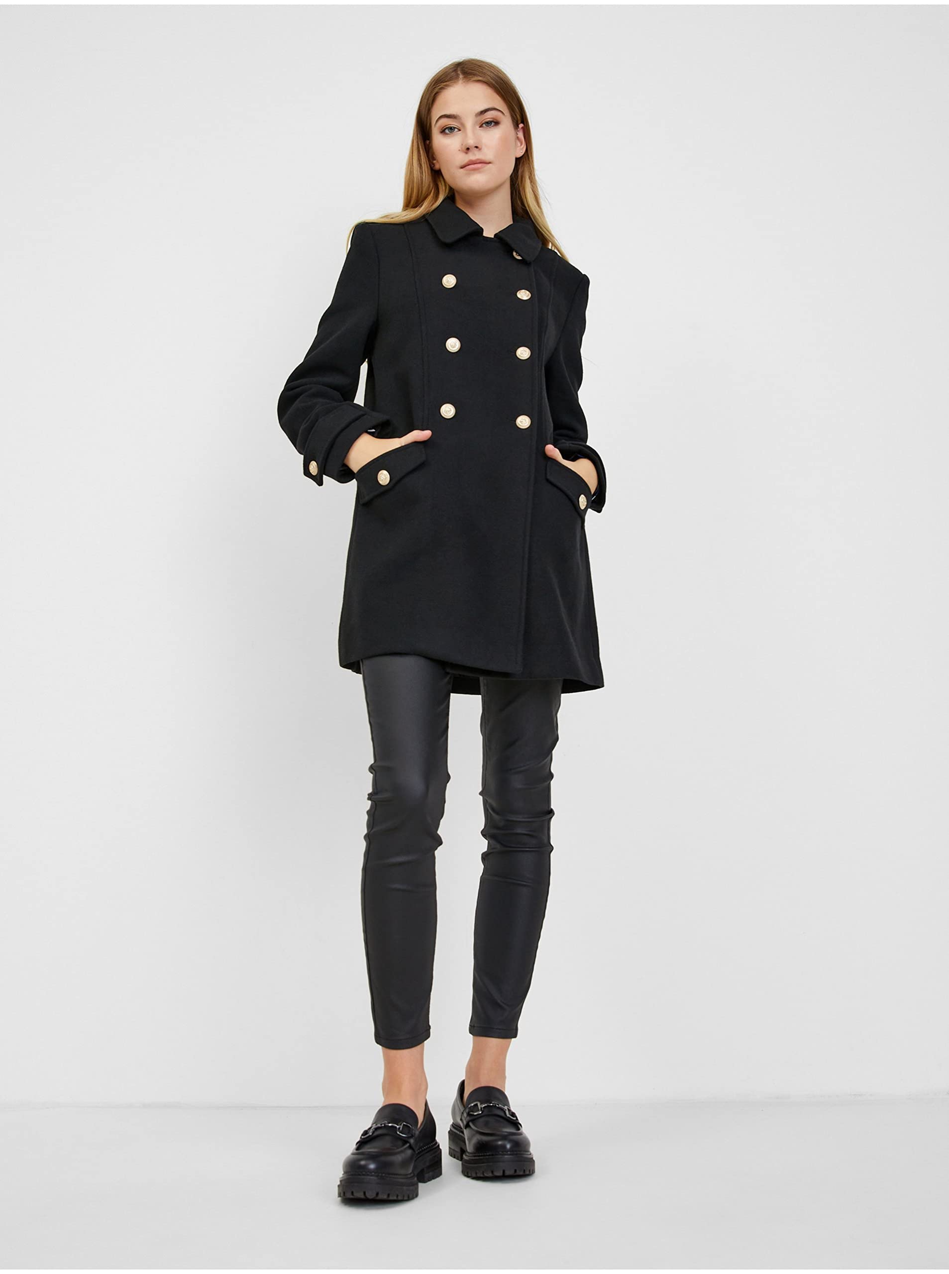 ORSAY Schwarzer Damen-Wintermantel mit Wolle Trendige Damenmäntel | Stilvolle Begleiter | Warme Wintermode | Modische Mäntel | Elegante Outerwear | Winterjacken | Klassische Mäntel S