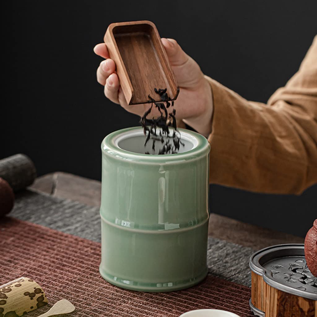LEIYAN Przenośny pojemnik do przechowywania herbaty pojemniki kuchenne do luźnej puszki na herbatę, ceramiczny pojemnik na herbatę chiński pojemnik na herbatę pojemnik na herbatę pojemnik do przechowywania żywności na ziarno kawy cukier herbata orzechy pr