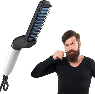 Fast Electric Heated Beard Comb for Hair Straightening - Light and Portable for Travel and Daily Use