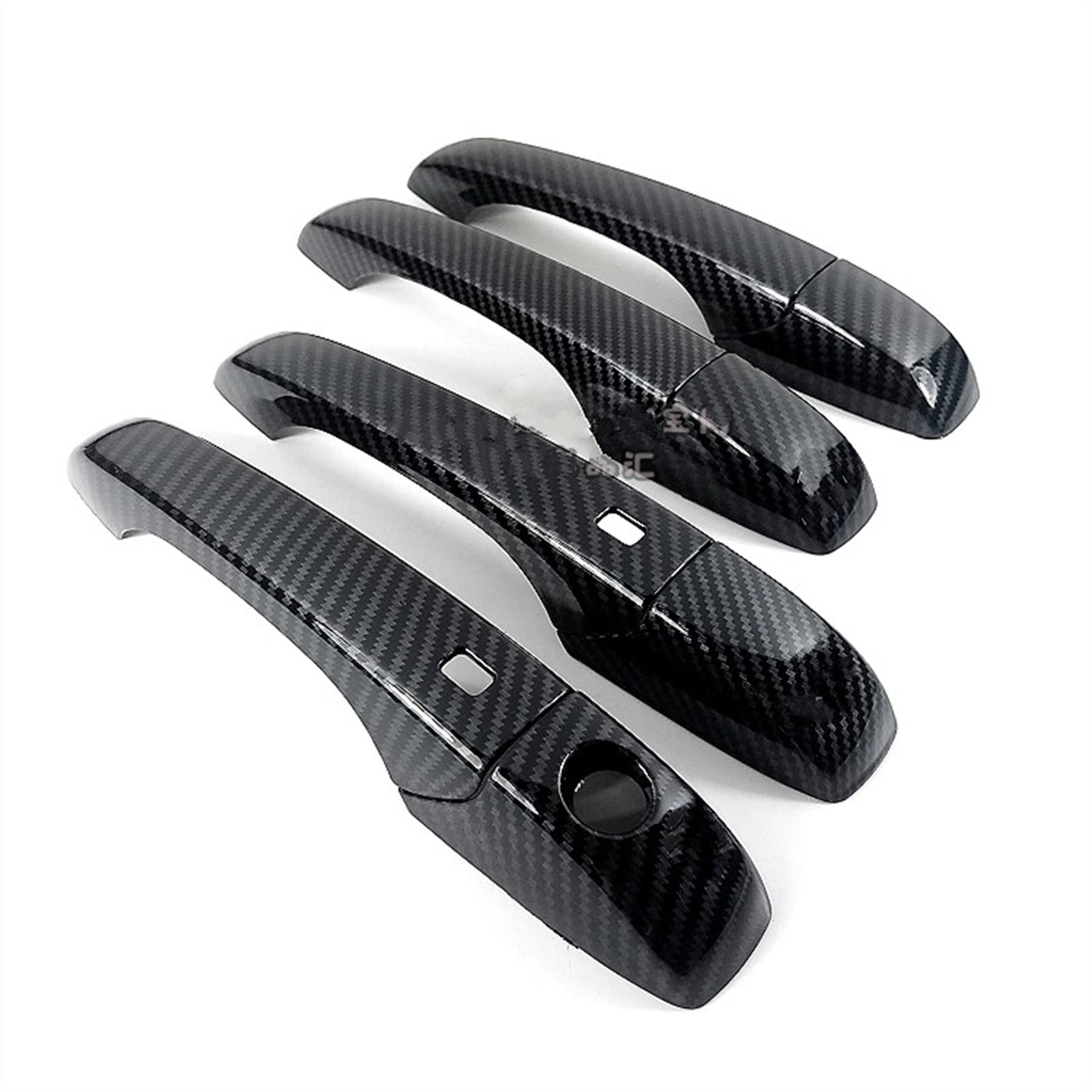 Rinkteea 4 Exterior Car Door Handle For Chrysler 300 300C 2005-2010 Carbon Fiber Chrome Car Door Handle Cover Trim Sticker Accessories(4)