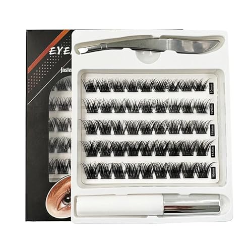 MUOBOFU False Eyelashes,Lash Extension Kit DIY,45 Clusters,Lash Clusters Eyelash Extension Kit,10-16mm Mix 30D 40D Curl Individual Lashes Kit with Lash Bond and Seal Lash Tweezers for Self Use at Home