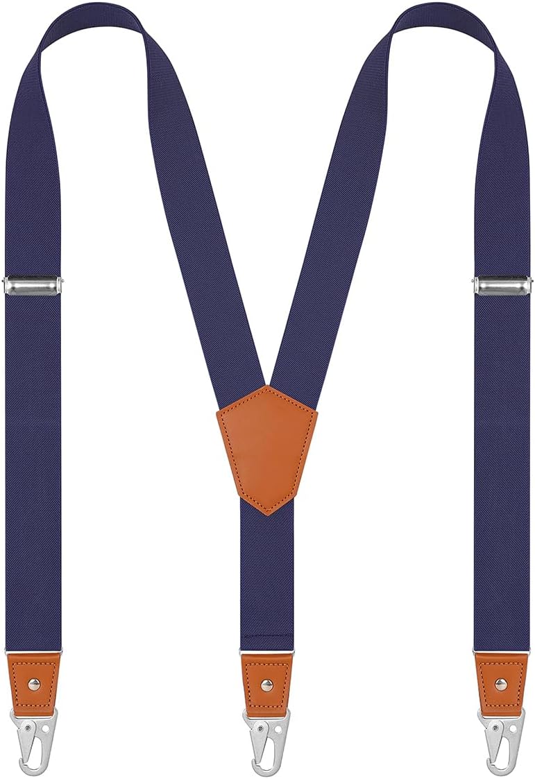 Suspenders for Men Snap Hooks with 1.4 Inch Elastic Y-Back Adjustable