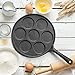Commercial CHEF Cast Iron Pancake Pan, Silver Dollar Pancake Griddle, Easy to Clean & Heats Evenly, Makes 7 Mini Silver Dollar Pancakes