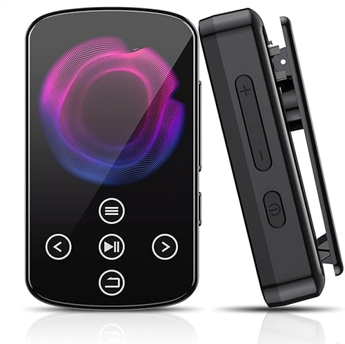 Docooler Reproductor de MP3 con Bluetooth 5.4, pantalla colorida de 1.5 pulgadas con botón táctil sensible, reproductor de MP3 de música de alta