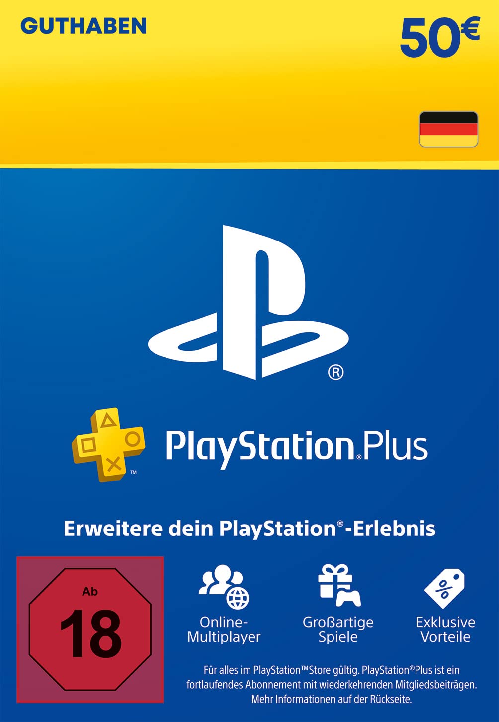 PlayStation Guthaben für PlayStation Plus Premium | 3 Monate | 50 EUR