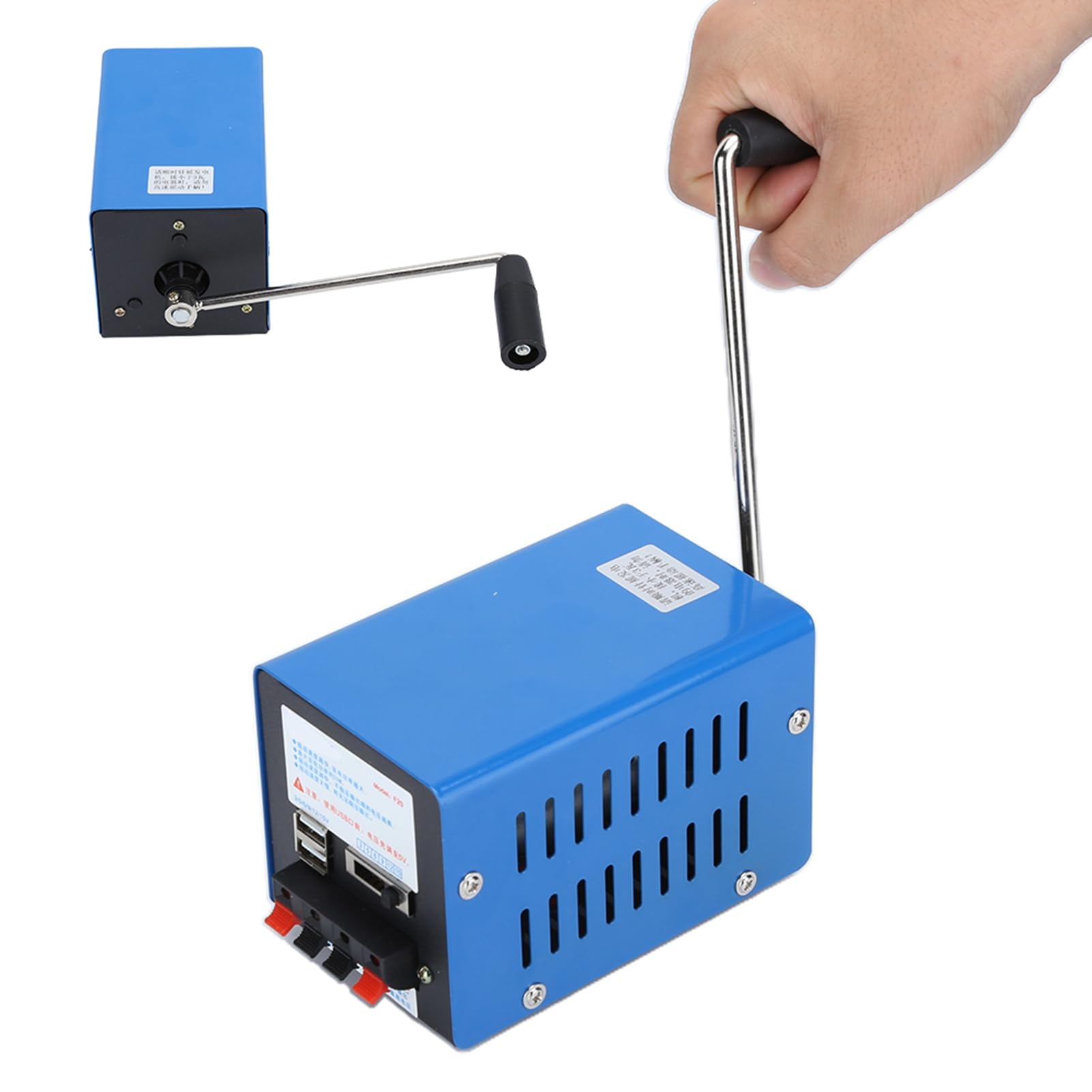 Generatore A Manovella A 2000 Giri/Minuto, Dinamo Di Emergenza Con Ricarica Usb 3V-15V, Dinamo Manuale Ad Alta Potenza 20W, Generatore Portatile A Manovella Per Viaggi, Campeggio, Escursionismo