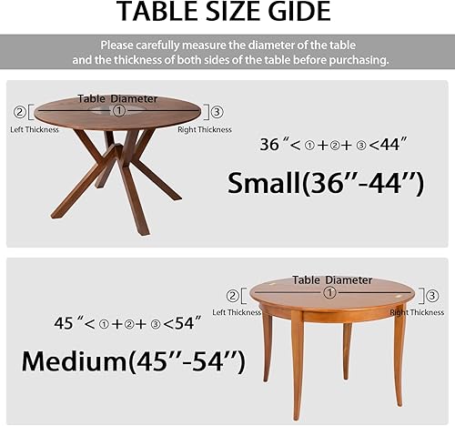 Miniatura 3 de Mantel redondo ajustable con manteles elásticos redondos para exteriores, mantel ajustable para mesas redondas, mantel de vinilo impermeable y