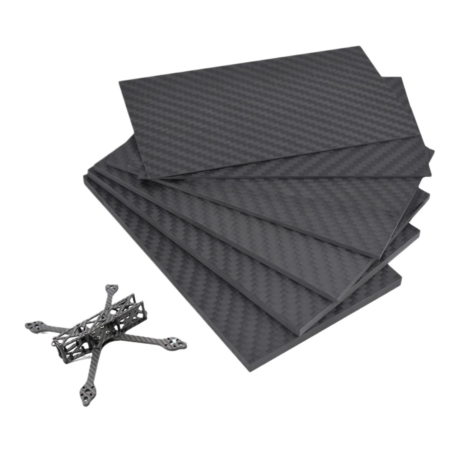 Carbonfaserplatten 125 mm x 75 Kohlefaserplatte mit hoher Härte, 0,5 mm/1 mm/2 mm/3 Dicke, UV-beständig für Heimwerker(125x75x3mm)