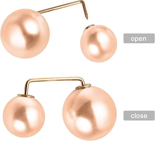 Miniatura 6 de Healifty Broche de perlas de imitación, alfileres de seguridad, decoración de boda, cuello de chal, camisa y botones de suéter, broches para suéter,