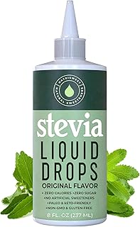 Stevia Liquid Drops, 8 Fl oz, 1823 Servings, Pure Concentrated Drops with Zero Calories & Zero Carbs, Delicious Sugar Substitute Great for Keto & Paleo Diets, by Natrisweet