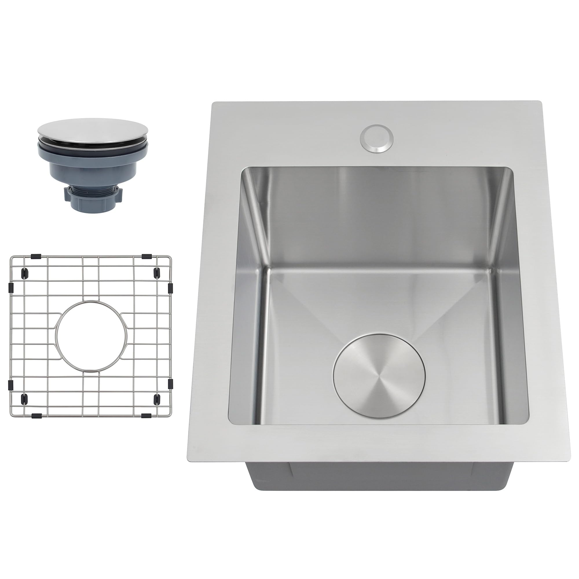 Drop In Bar Sink 17 X 19 inch,16 Gauge Stainless Steel Bar Sink