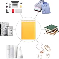 Vista 5 de packbabol Sobres de burbujas Kraft de 8.5 x 11 pulgadas, 50 unidades, pequeñas bolsas de envío de correo autosellables, sobres acolchados amarillos