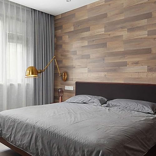 Miniatura 2 de Adjustable Swing Arm Wall Light Industrial Vintage Wrought Iron Sconce Telescopic Lighting Fixture for Loft Barn Cafe E26E27 Base(30 * 30cm)