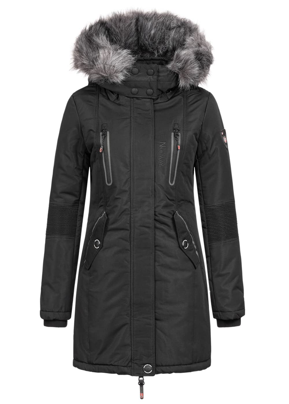 Geographical Norway Coraly Lady Parka Mujer Otoño Invierno Cálido Abrigo Capucha Chaqueta A Prueba De Viento