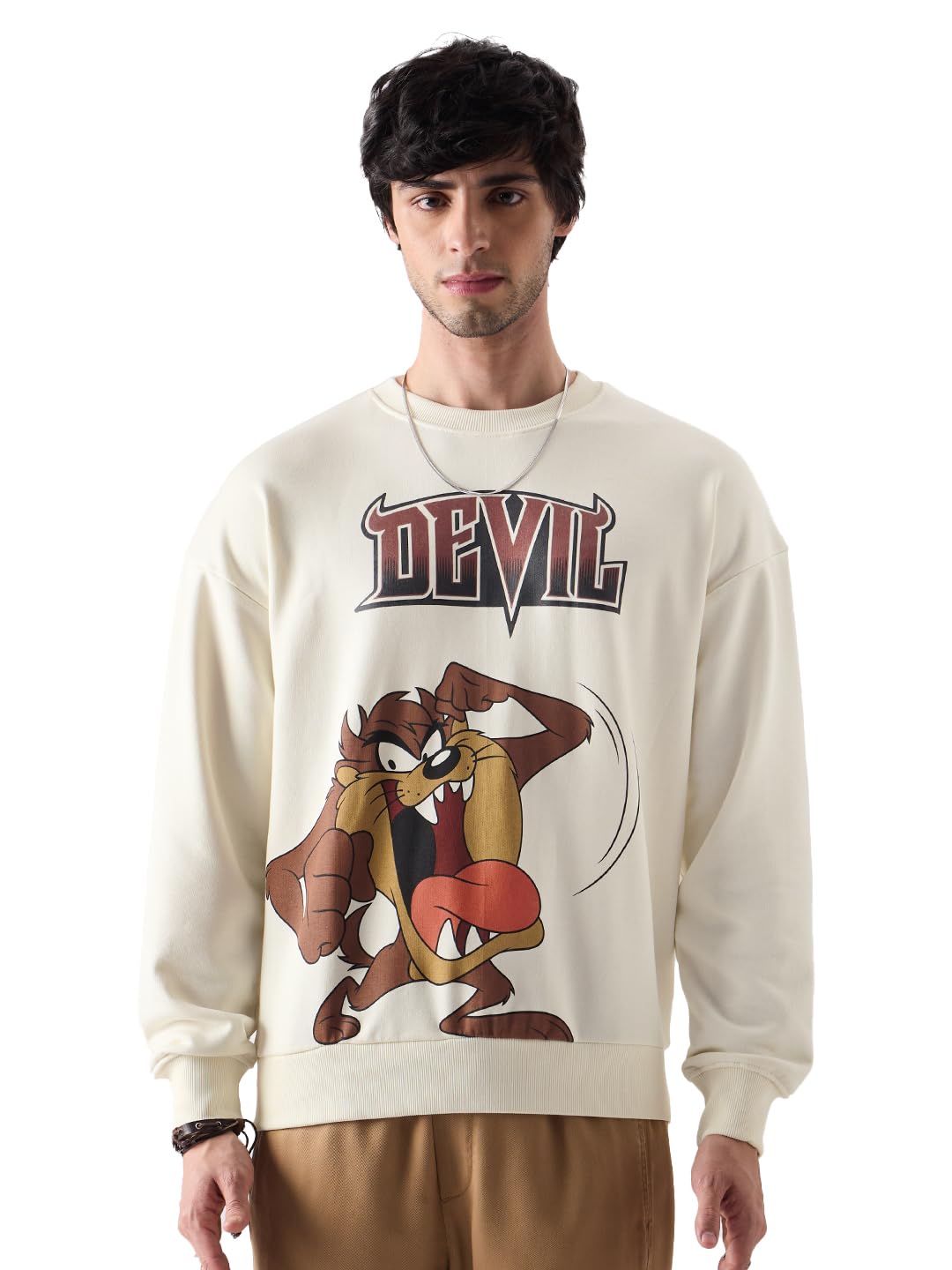 The Souled Store Men Official Looney Tunes: Taz The Devil Oversized Sweatshirts