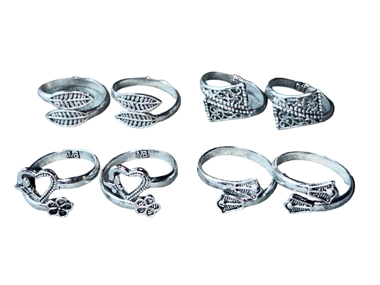 Women & Girls Metal Fancy Glossy finish Toe Ring Adjustable Bichiya/Leg Finger Ring_Combo_4 (A_C_P_110827_Silver)-image-33