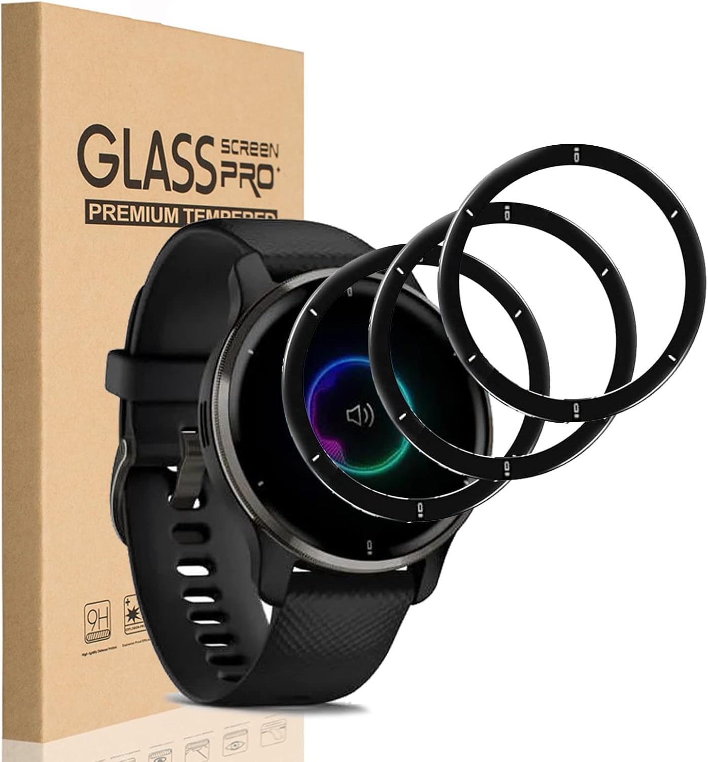 HEYUS [3 Pack] for Garmin Venu 2 Plus Screen Protector, 3D Curved Full