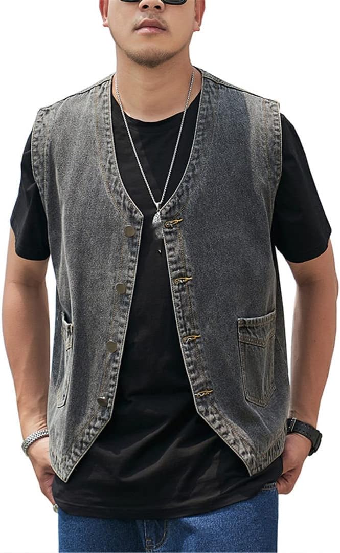 Suwequest Men's Fashion Casual Denim Vest Sleeveless Tank Top
