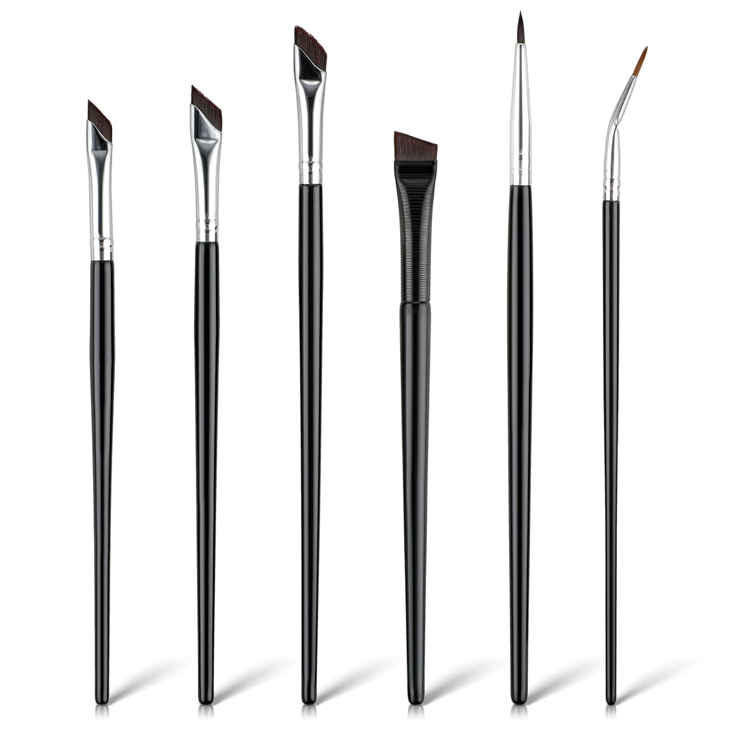 TIESOME 6Pcs Angled Eyeliner Brush Set, Ultra Thin